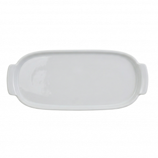 Bandeja Retangular G em Porcelana Branca - 30,7cm
