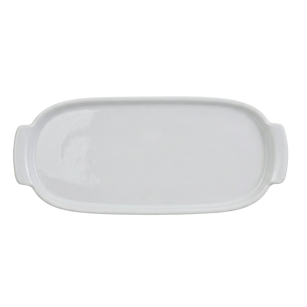 Bandeja Retangular G em Porcelana Branca - 30,7cm
