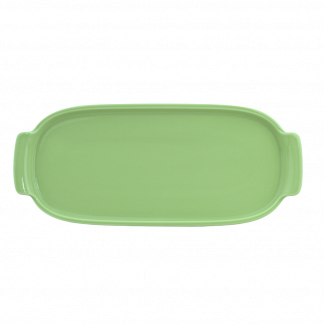 Bandeja Retangular G em Porcelana Verde Chá - 30,7cm