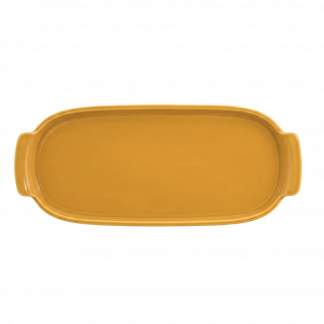 Bandeja Retangular G em Porcelana Amarela - 30,7cm
