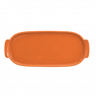 Bandeja Retangular G em Porcelana Laranja - 30,7cm