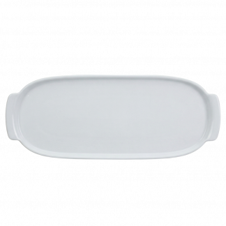 Bandeja Retangular GG em Porcelana Branca – 37cm