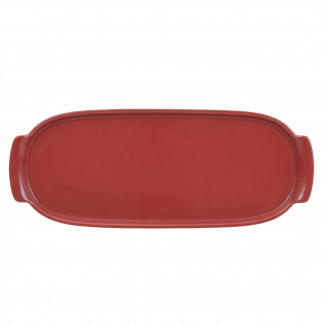 Bandeja Retangular GG em Porcelana Vermelha – 37cm
