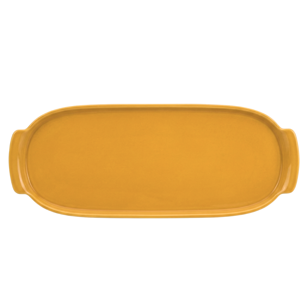 Bandeja Retangular GG em Porcelana Amarela – 37cm