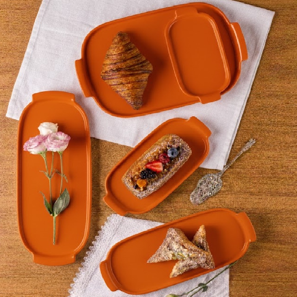 Bandeja Refratária 30,7 cm Grande Laranja - Imagem 4