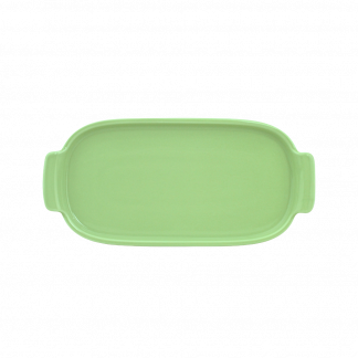 Bandeja Retangular M em Porcelana Verde Chá - 25cm