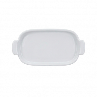 Bandeja Retangular P em Porcelana Branco - 20cm