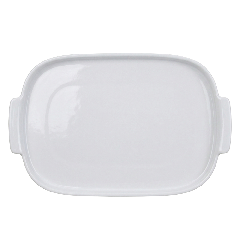 Bandeja Retangular em Porcelana Branca 32cm