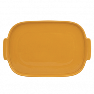 Bandeja Retangular em Porcelana Amarela 32cm