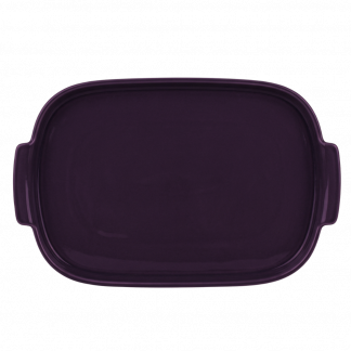 Bandeja Retangular em Porcelana Ameixa 32cm