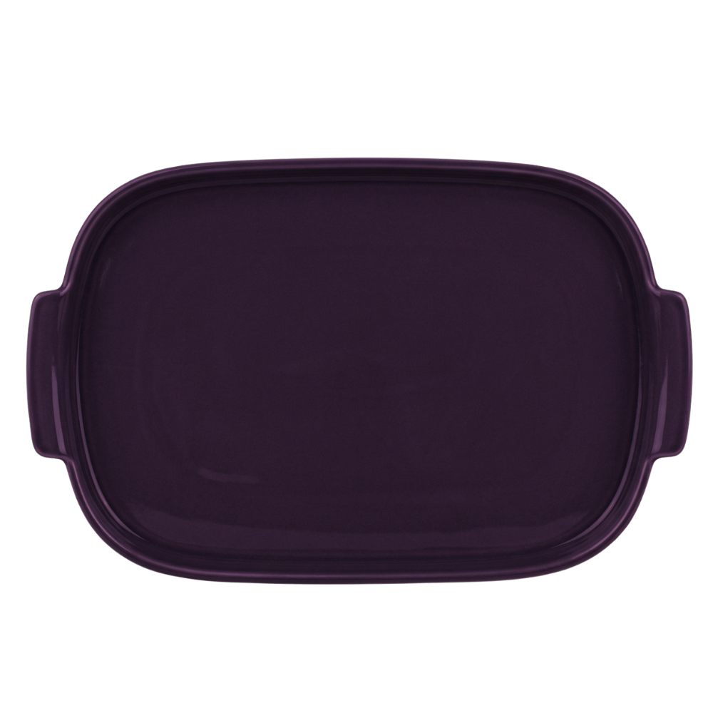 Bandeja Retangular em Porcelana Ameixa 32cm