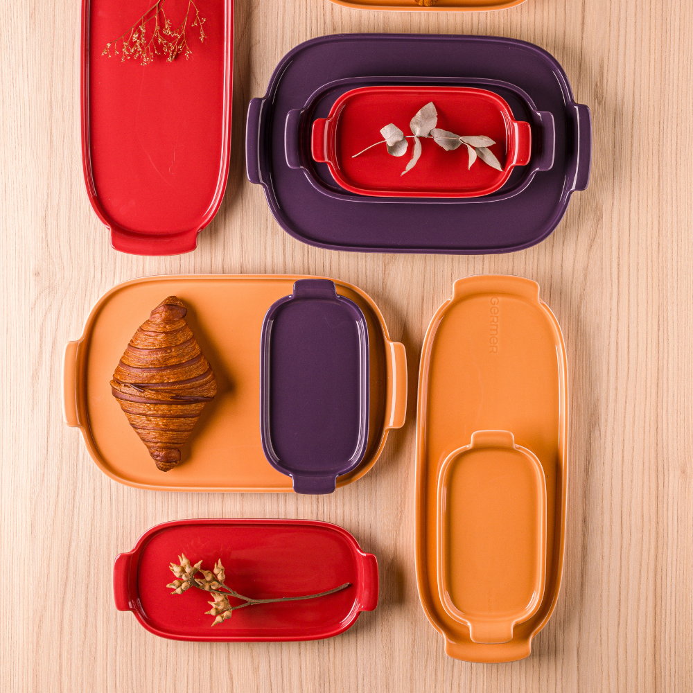 Bandeja Retangular GG em Porcelana Ameixa – 37cm - Imagem 5