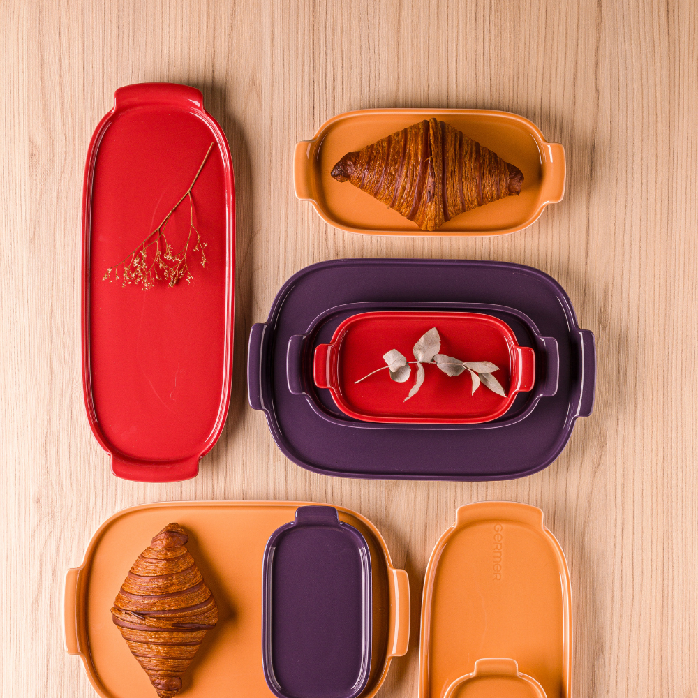 Bandeja Retangular GG em Porcelana Ameixa – 37cm - Imagem 4