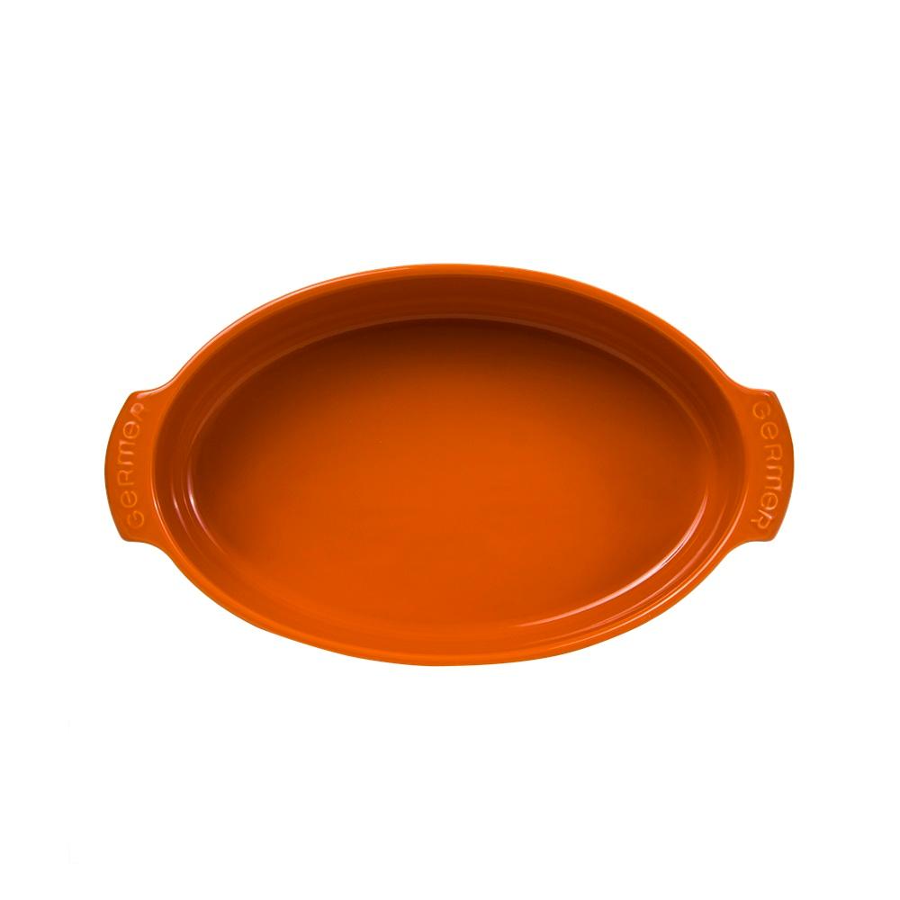 Travessa Refratária Oval 32,5 cm Laranja 1,8 L Germer - Imagem 2