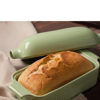 Forma de Pão com Tampa Refratária 29 cm Verde Chá 1,1 L