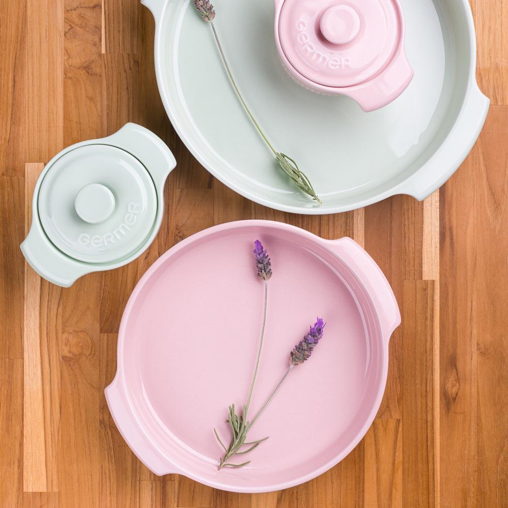 Forma Redonda Diâmetro 21 cm Rosa Fractal Germer Porcelanas - Imagem 3