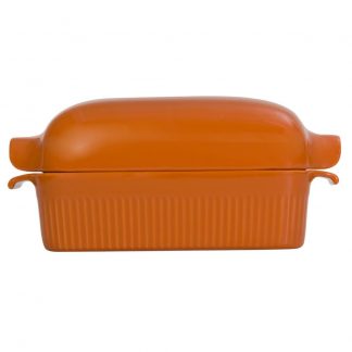 Forma de Pão com Tampa Refratária 29 cm Laranja 1,1 L