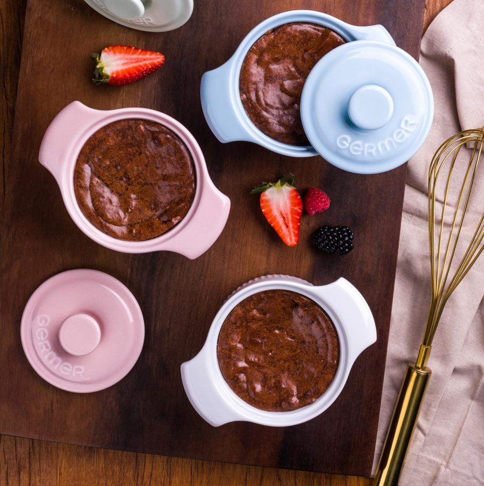 Cocotte Refratária 10 cm Rosa Fractal 218 ml - Imagem 3