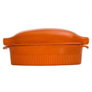 Roaster Refratário 34,7 cm com Tampa Laranja 3,1 L