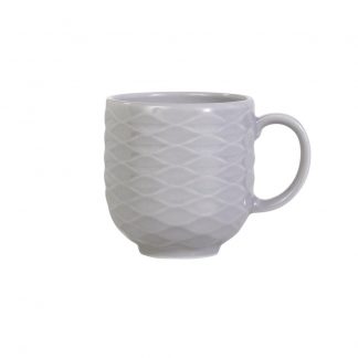 Caneca Chá Café Cinza Relevo Ondas 402 ml