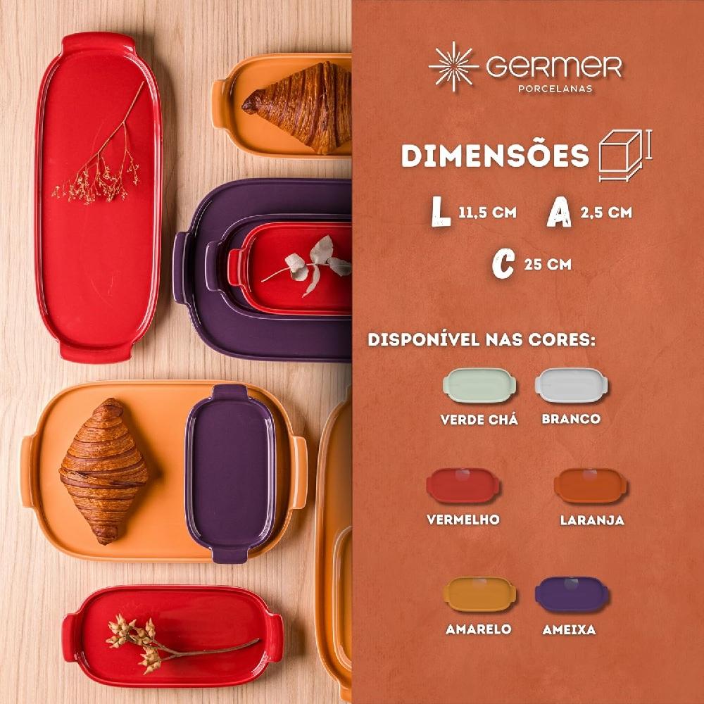 Bandeja Refratária 25 cm Média Vermelha - Imagem 3