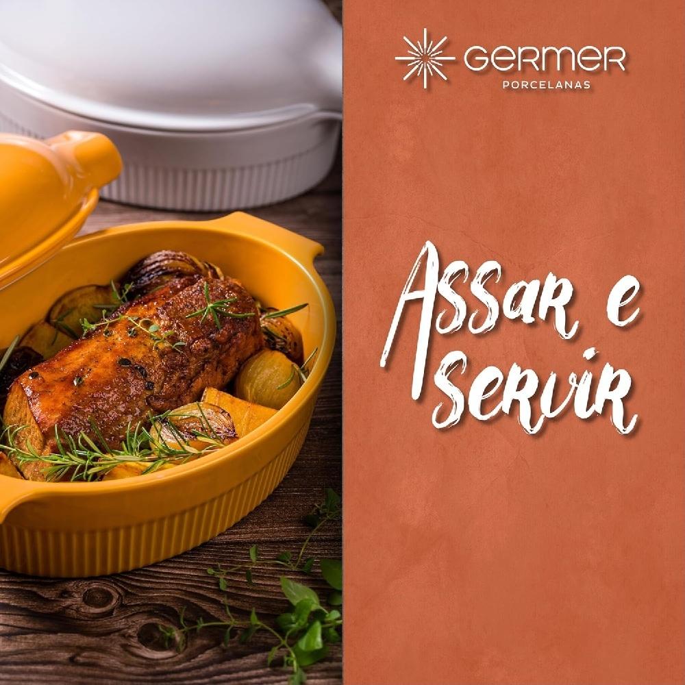 Roaster Refratário 34,7 cm com Tampa Amarelo - Imagem 3