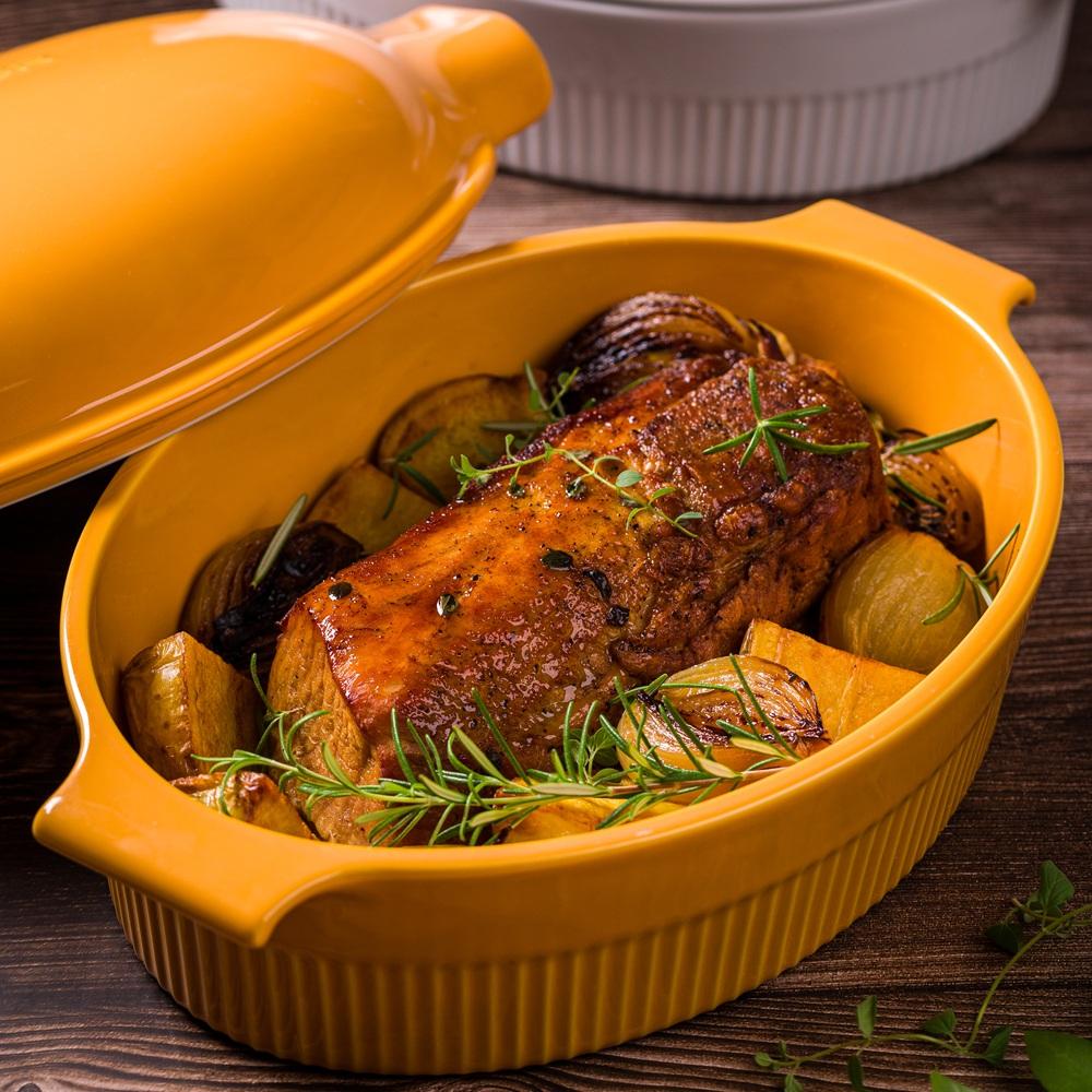 Roaster Refratário 34,7 cm com Tampa Amarelo - Imagem 5