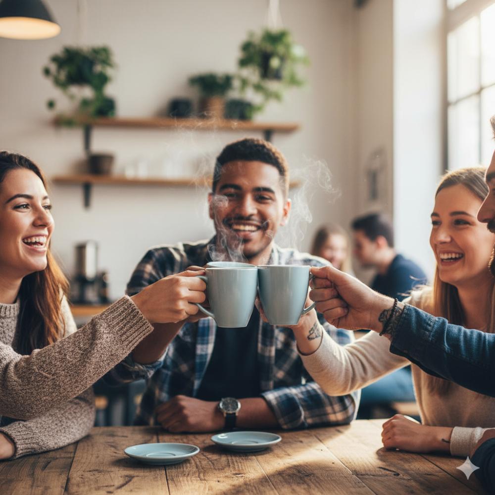 Caneca Orgânico Azul Vintage 312 ml - Imagem 3