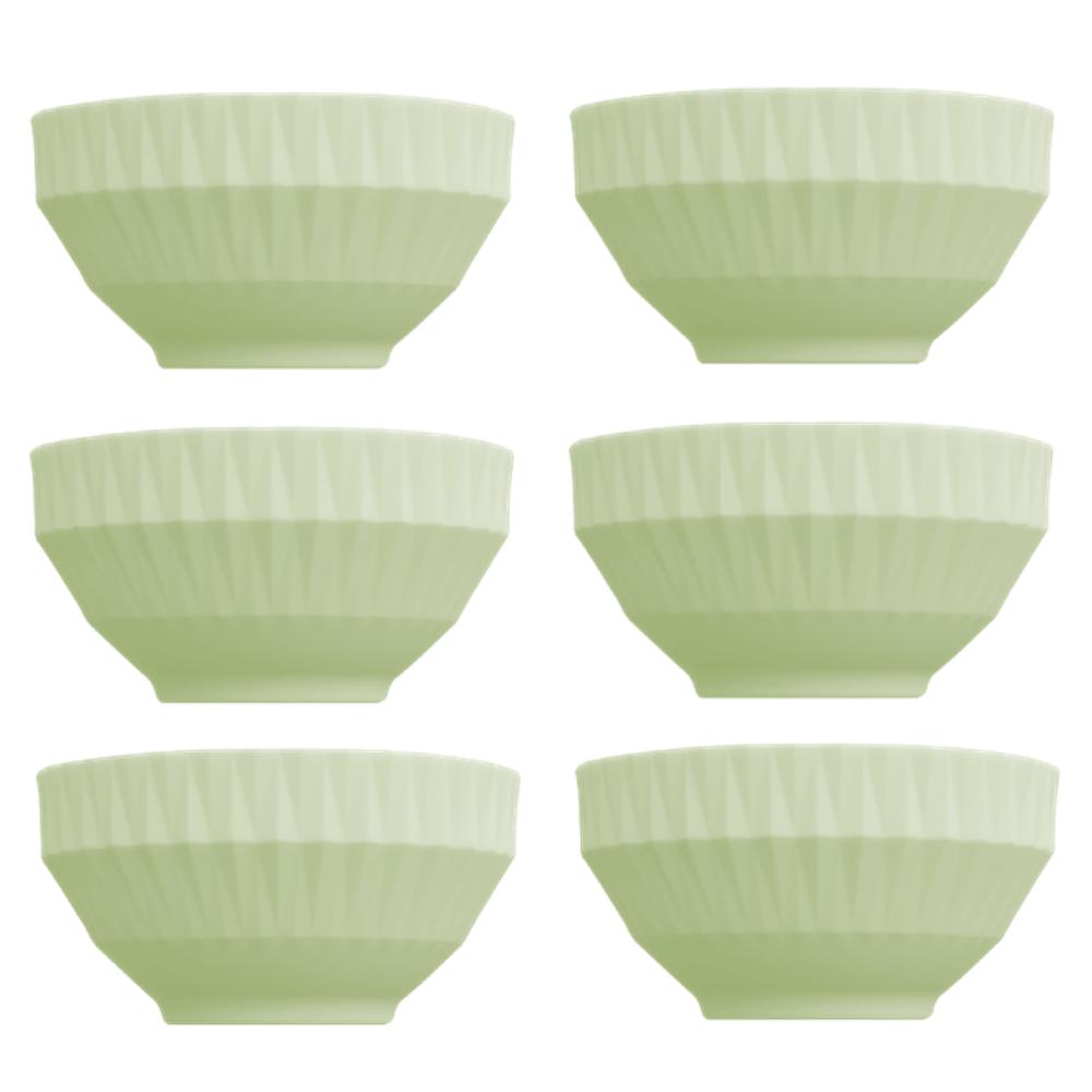 Kit 6 Bowl Tigela Verde Relevo Diamante 422 ml Germer - Imagem 5