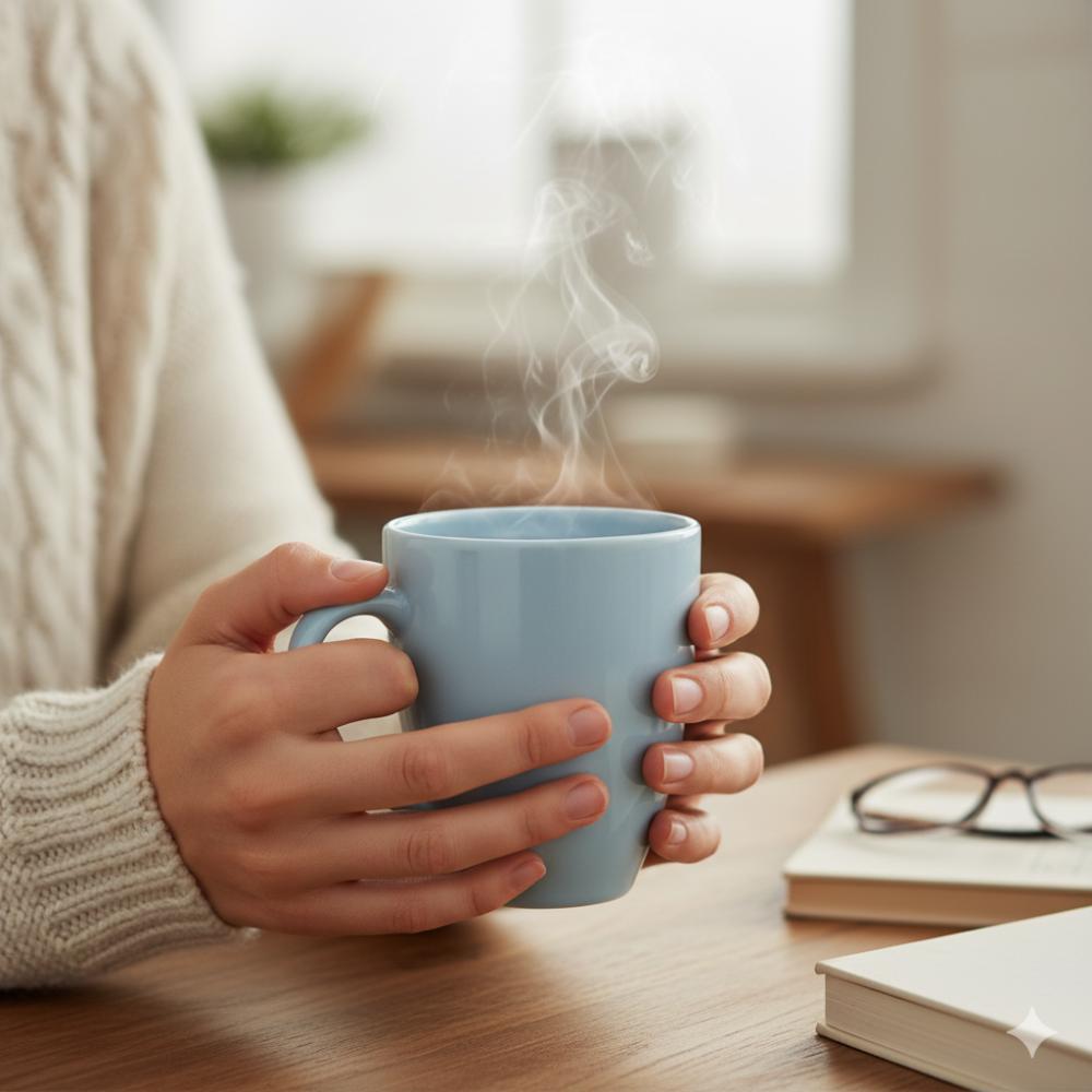 Caneca Orgânico Azul Vintage 312 ml - Imagem 5