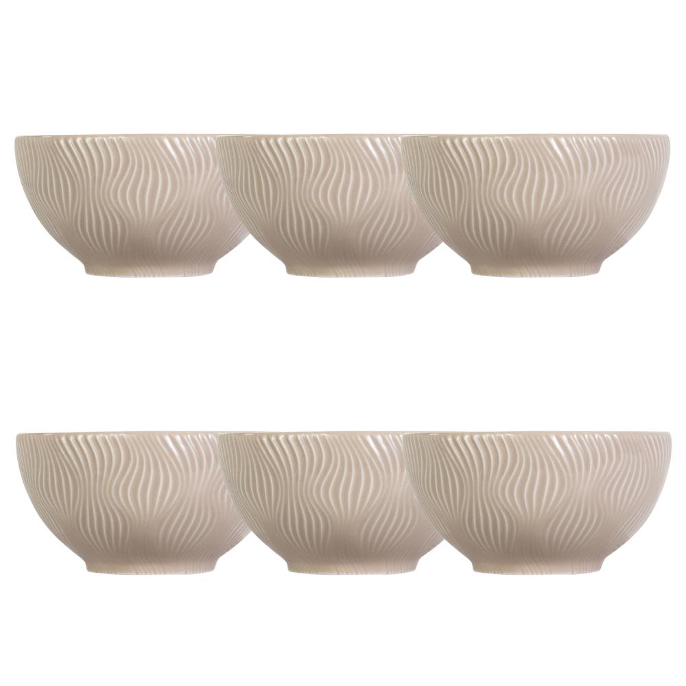 Bowl Tigela Sobremesa Creme Relevo Sinuosa 360 ml - Imagem 2