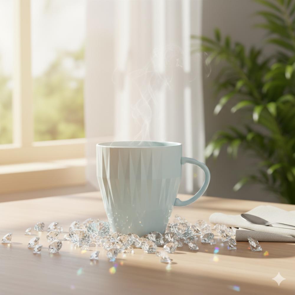 Caneca Azul Vintage Diamante 310ml - Imagem 3