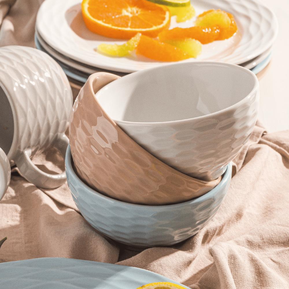 Bowl Tigela Azul Vintage Relevo Ondas 416 ml Germer - Imagem 2