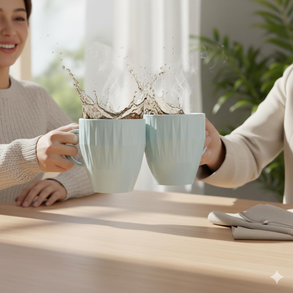 Caneca Azul Vintage Diamante 310ml - Imagem 4