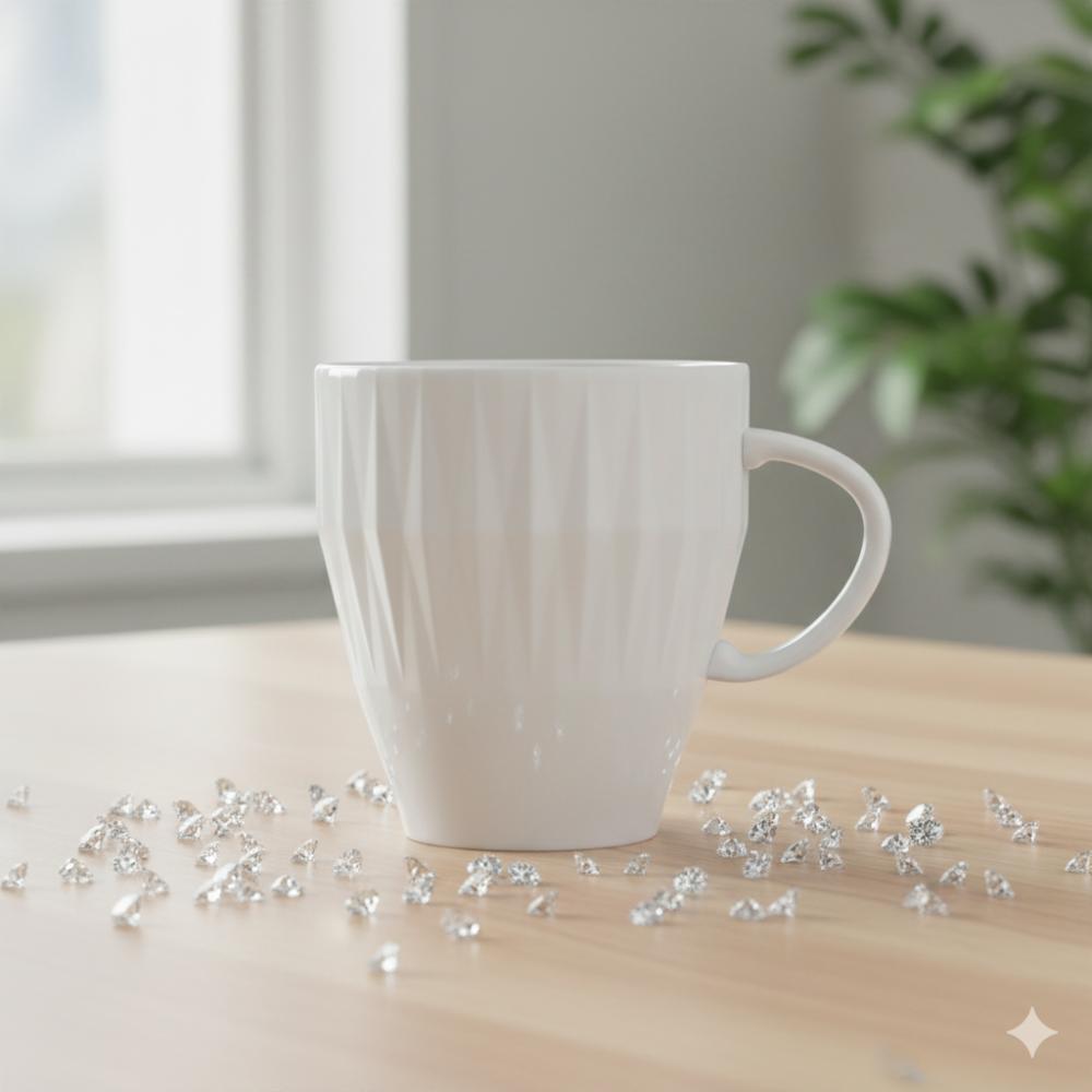 Caneca Branca Diamante 310ml - Imagem 4