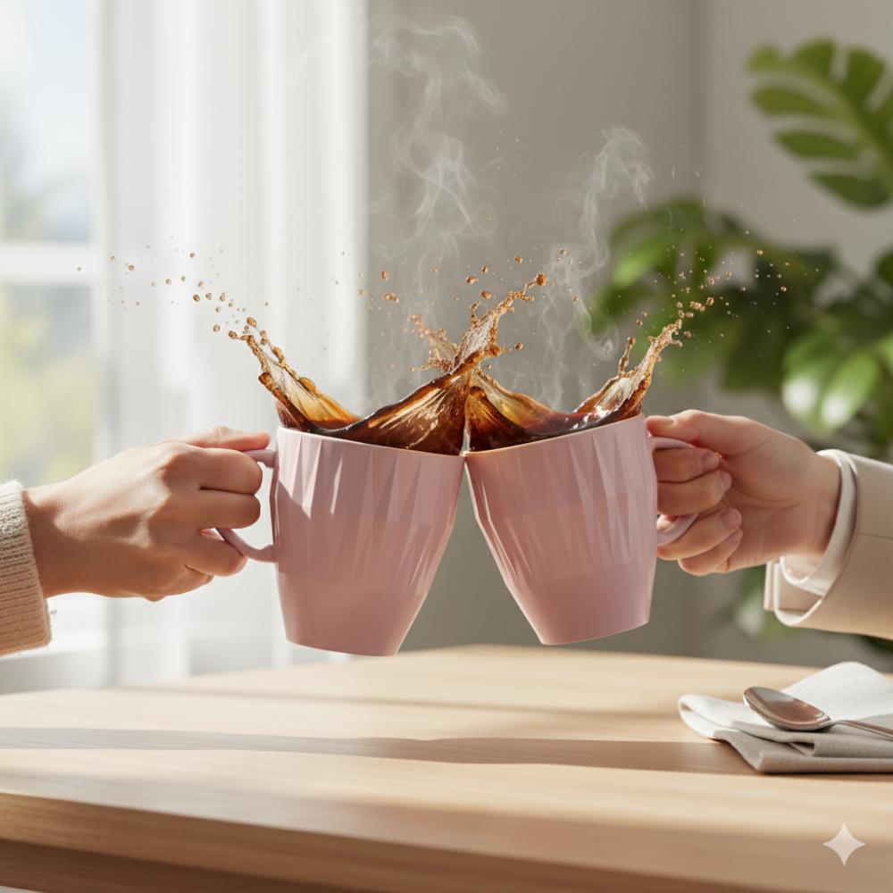 Caneca Rosa Fractal Diamante 310 ml - Imagem 5