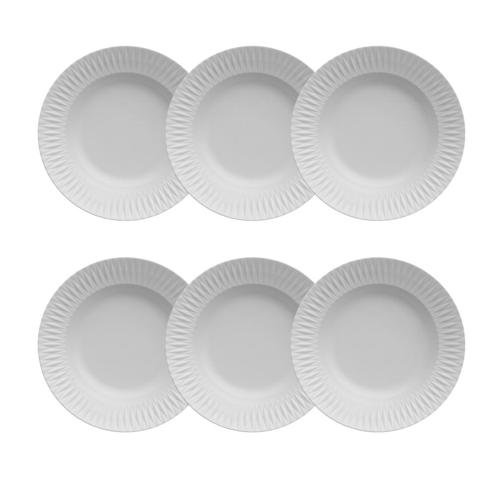 Kit Prato Fundo 06 Peças Relevo Diamante 23 cm Germer - Imagem 2