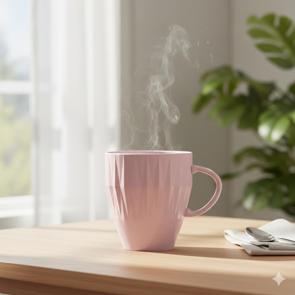 Caneca Rosa Fractal Diamante 310 ml - Imagem 6