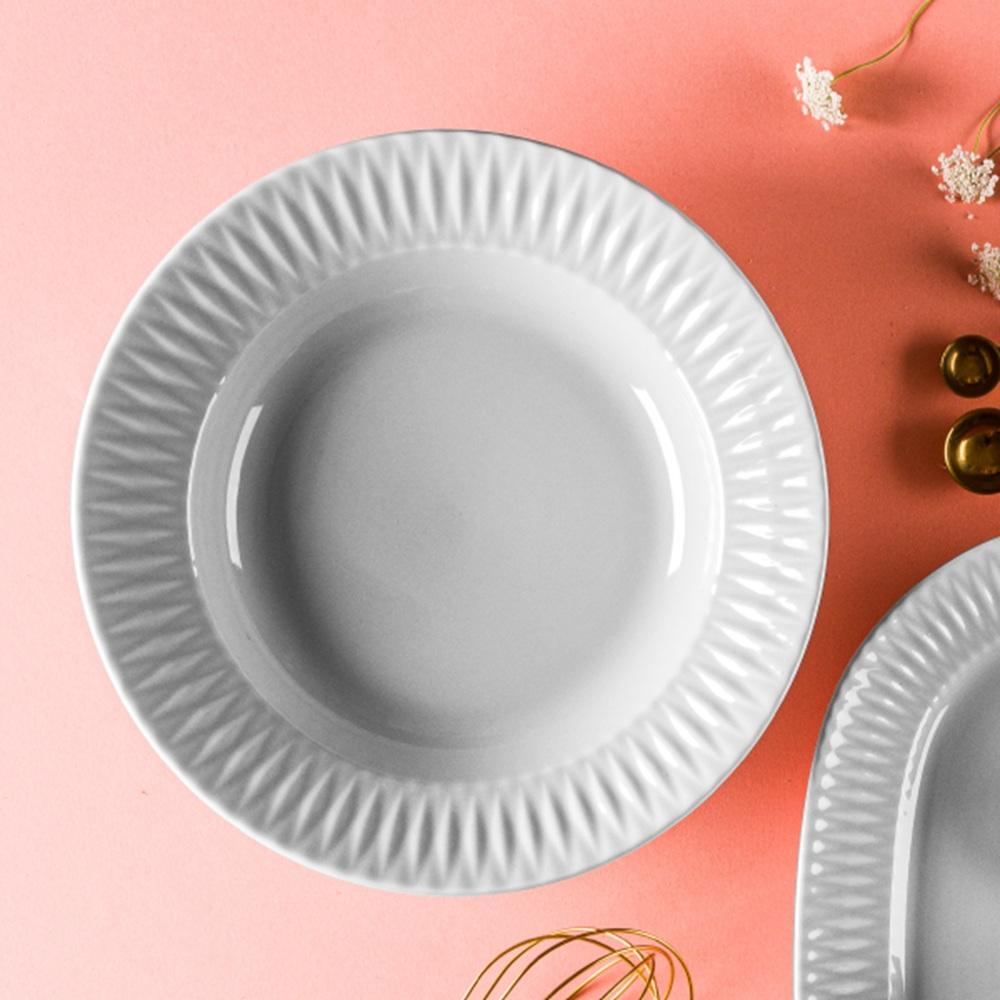 Kit Prato Fundo 06 Peças Relevo Diamante 23 cm Germer - Imagem 3