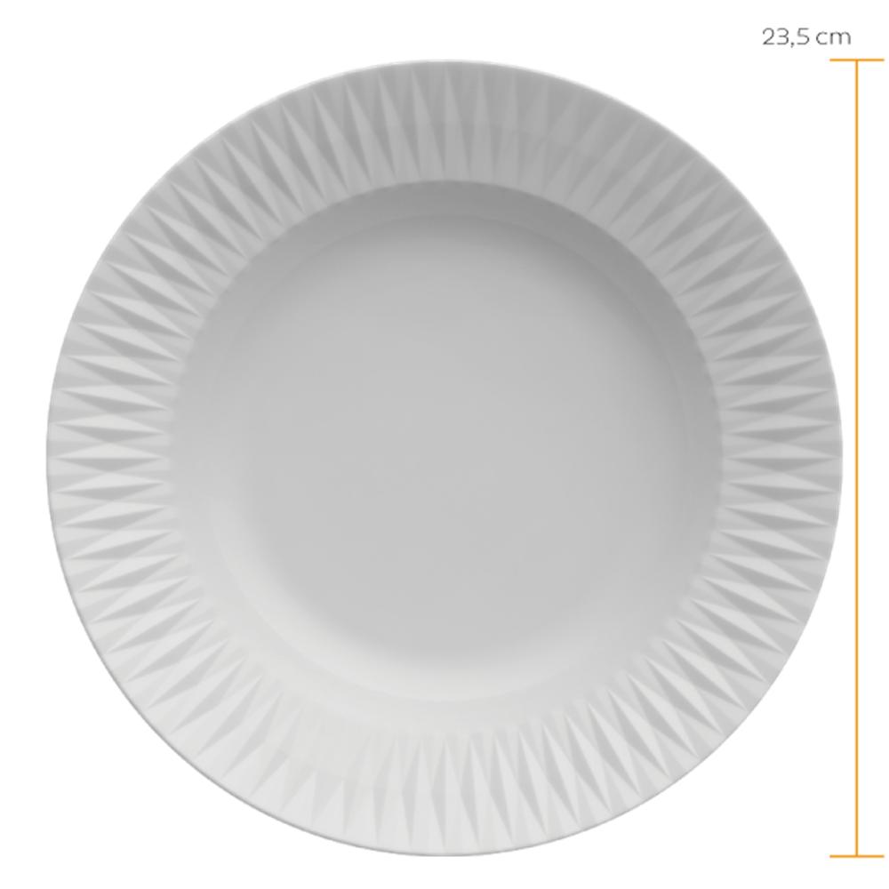 Kit Prato Fundo 06 Peças Relevo Diamante 23 cm Germer - Imagem 5