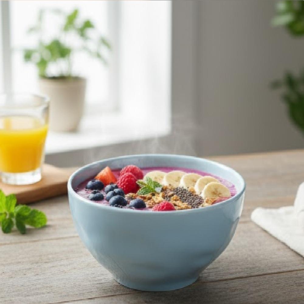 Bowl Tigela Sobremesa Azul Vintage Relevo Orgânico 360 ml - Imagem 3