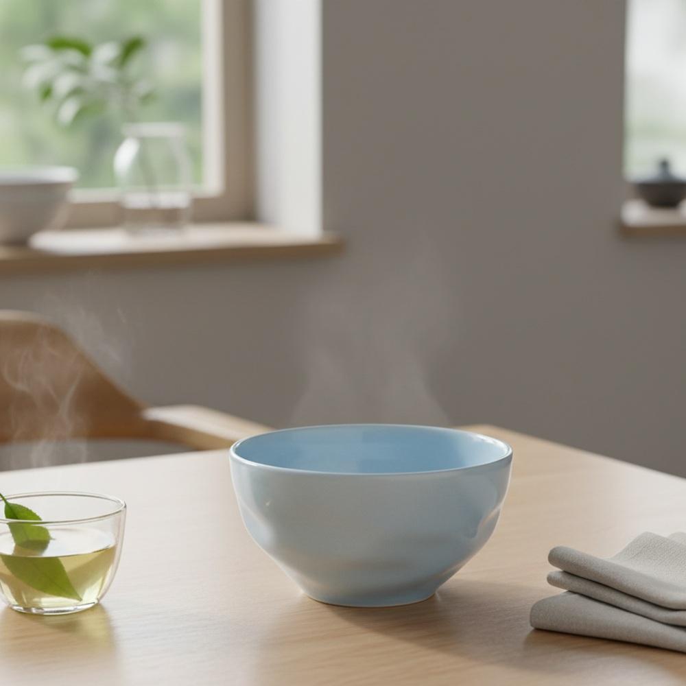 Bowl Tigela Sobremesa Azul Vintage Relevo Orgânico 360 ml - Imagem 5