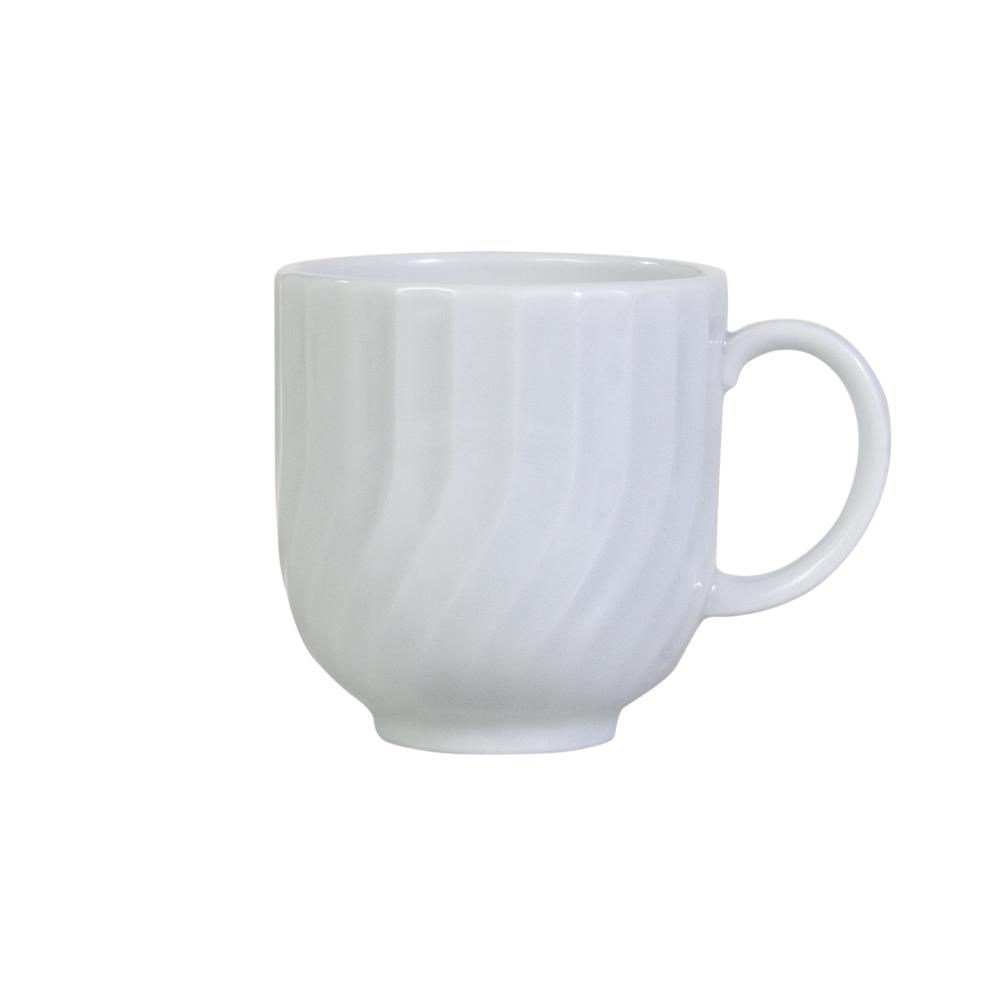 Caneca Chá Café Branca Relevo Linea 356 ml Germer Porcelanas - Imagem 5