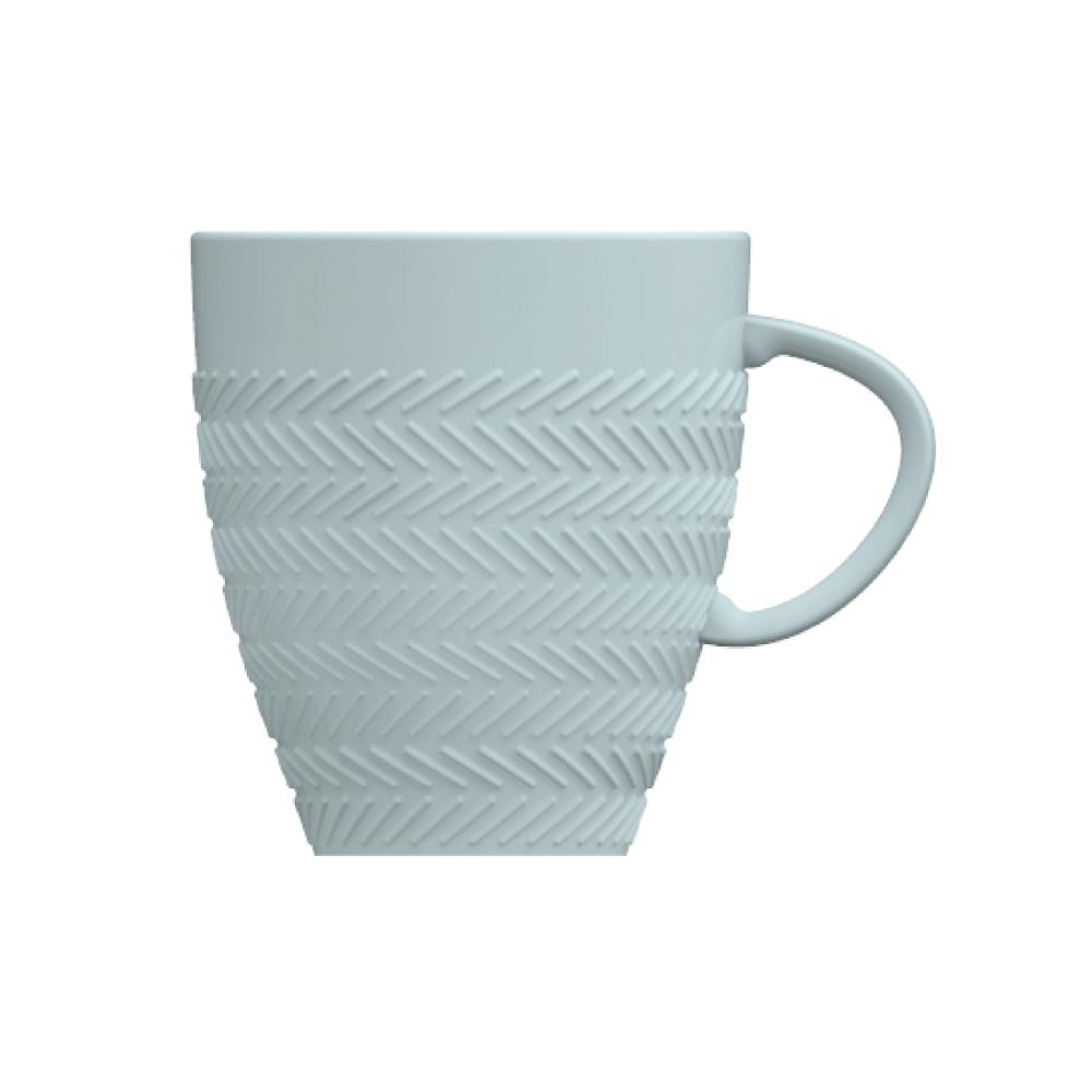 Caneca Azul Vintage Chevron 310ml - Imagem 2