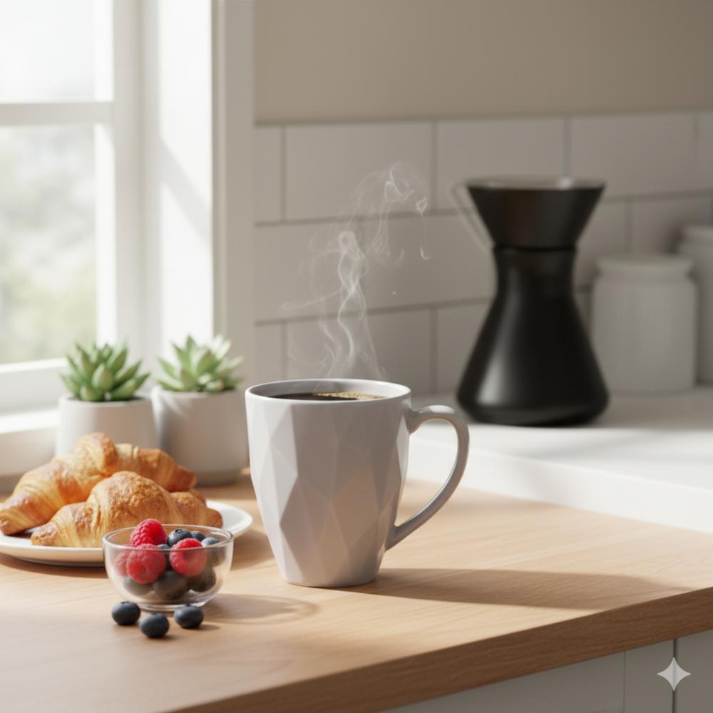 Caneca Chá Café Cinza Edros 338 ml - Imagem 4