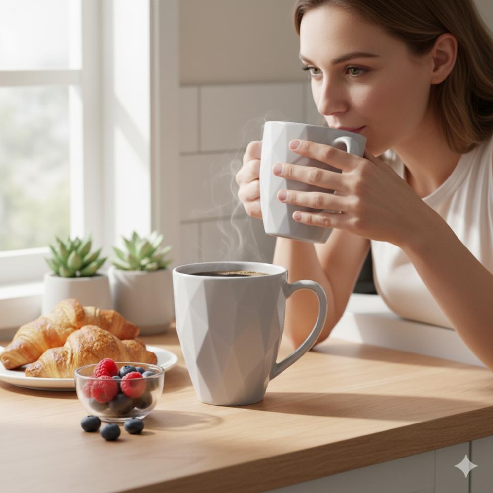 Caneca Chá Café Cinza Edros 338 ml - Imagem 5