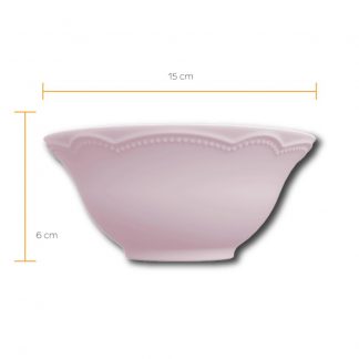 Bowl Tigela Sobremesa Rosa Fractal Relevo Cottage 510 ml