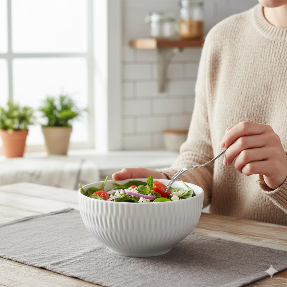 Bowl Tigela Sobremesa Branco Relevo Shell 408 ml Germer - Imagem 3