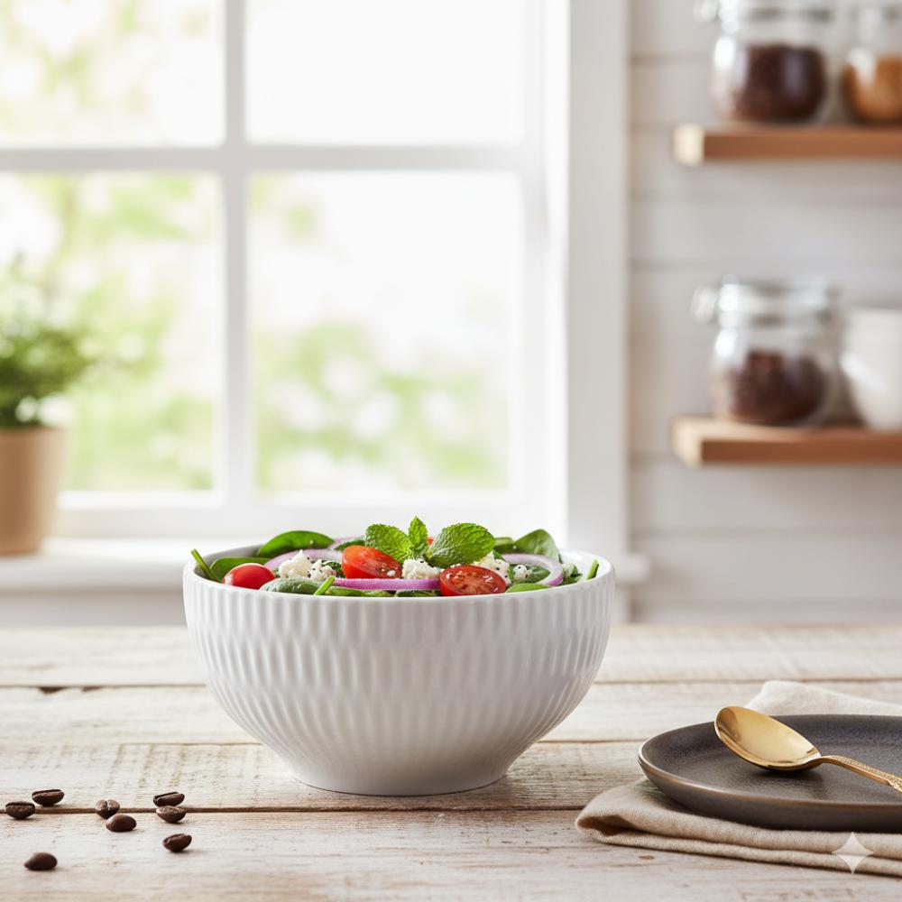 Bowl Tigela Sobremesa Branco Relevo Shell 408 ml Germer - Imagem 4