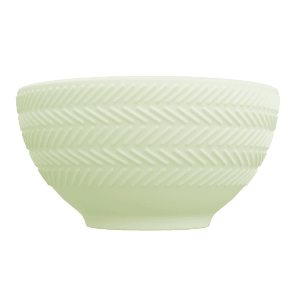 Bowl Tigela Sobremesa Verde Menta Relevo Chevron 418 ml
